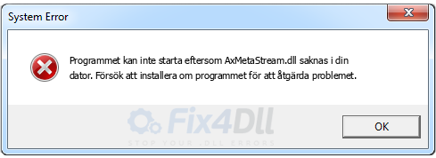 AxMetaStream.dll saknas