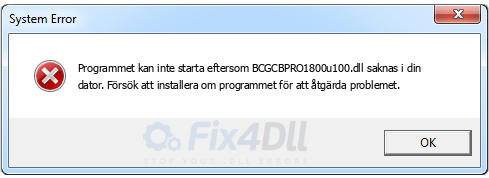 BCGCBPRO1800u100.dll saknas