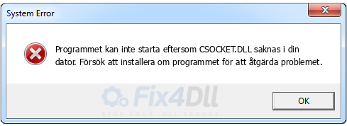 CSOCKET.DLL saknas