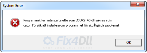 D3DX9_40.dll saknas