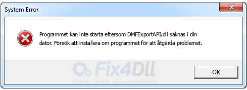 DMFExportAPI.dll saknas