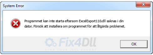 ExcelExport110.dll saknas