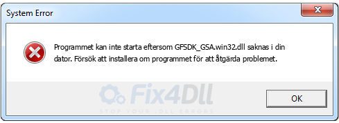 GFSDK_GSA.win32.dll saknas