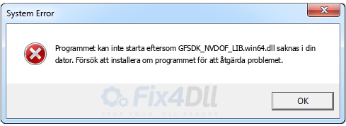 GFSDK_NVDOF_LIB.win64.dll saknas