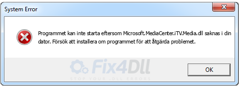 Microsoft.MediaCenter.iTV.Media.dll saknas