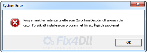 QuickTimeDecoder.dll saknas