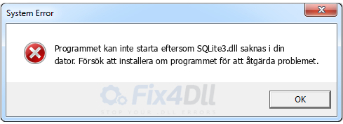 SQLite3.dll saknas