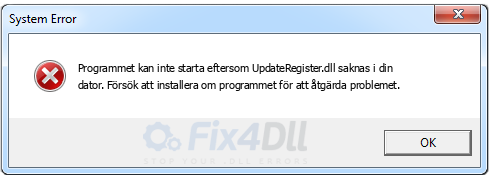 UpdateRegister.dll saknas