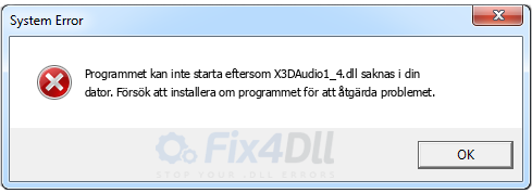 X3DAudio1_4.dll saknas