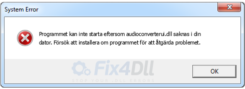 audioconverterui.dll saknas