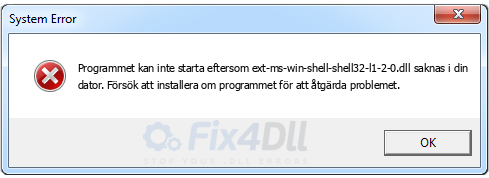 ext-ms-win-shell-shell32-l1-2-0.dll saknas