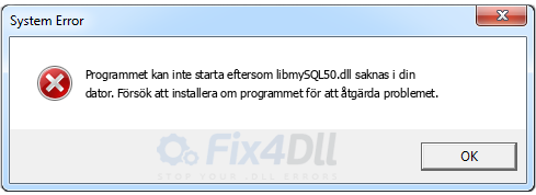 libmySQL50.dll saknas