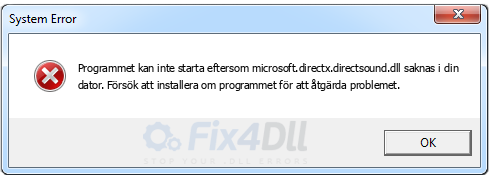 microsoft.directx.directsound.dll saknas