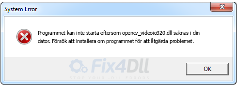 opencv_videoio320.dll saknas