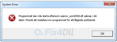 opencv_world300.dll saknas