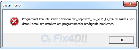 php_sapnwrfc_5.6_vc11_ts_x86.dll saknas