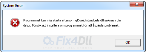 qt5webkitwidgets.dll saknas
