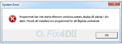 windows.system.display.dll saknas