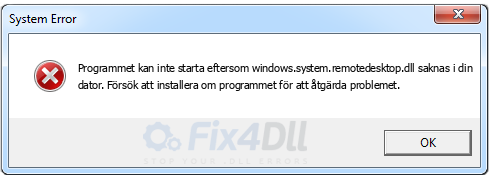 windows.system.remotedesktop.dll saknas